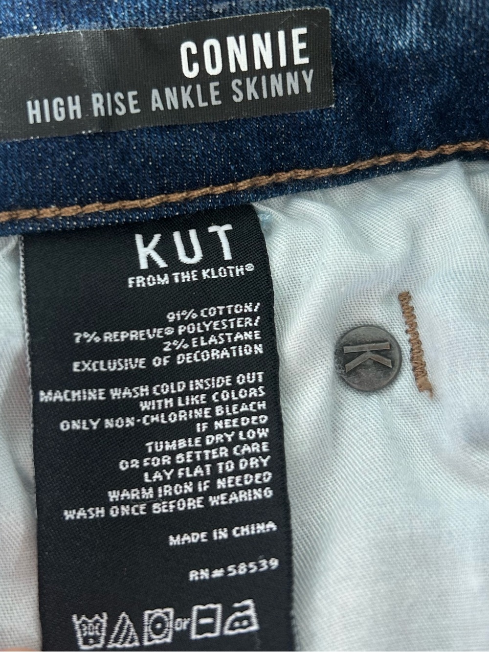 Kut from the Kloth Connie High Rise Ankle Jeans Pink Side Racing Stripe Size 8 - Picture 5 of 10